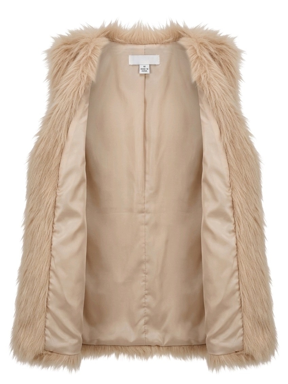 AZZ Trading INC Beige Faux Fur Vest